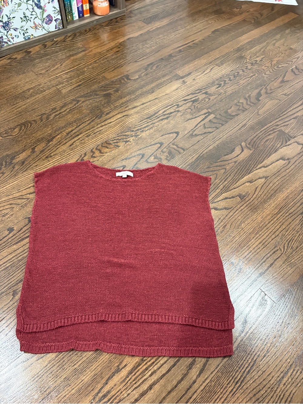 LOFT Maroon Knit Sleeveless Top